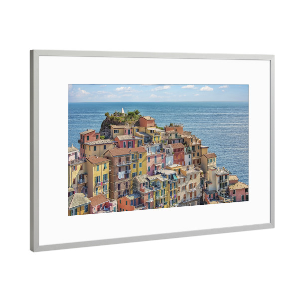 Poster mit Rahmen Silber "Manarola" artboxONE - Städte,Reise,Architektur,Reise / Strand und Meer,Reise / Länder