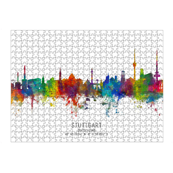 Puzzle Ravensburger "Stuttgart Skyline Coordinates" artboxONE - Städte,Städte / Stuttgart