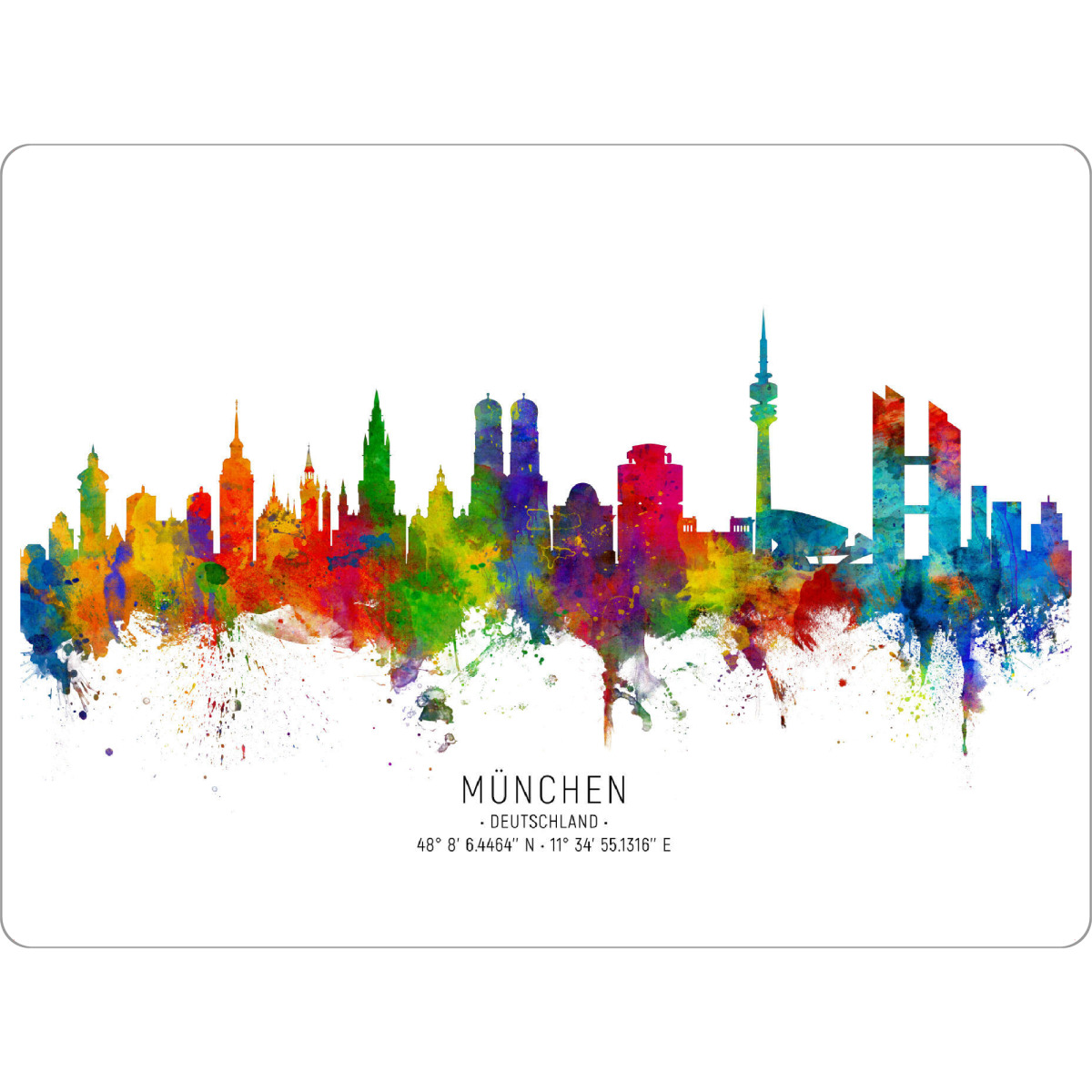 Tischset "München Skyline Coordinates" artboxONE - Städte,Städte / München
