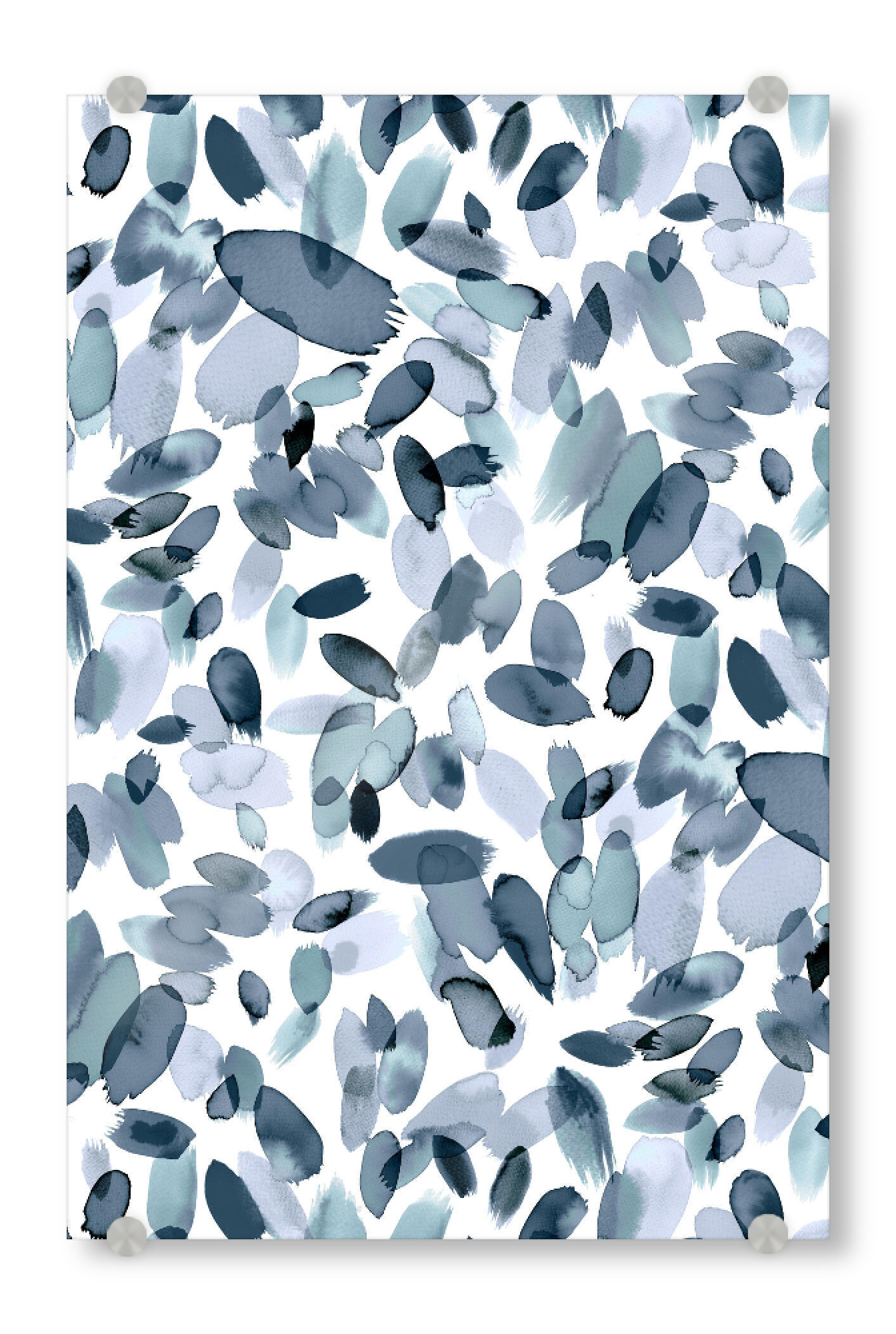 Acrylglasbild "Watercolor Petal Stains Gray" artboxONE - Floral,Abstrakt,Männer