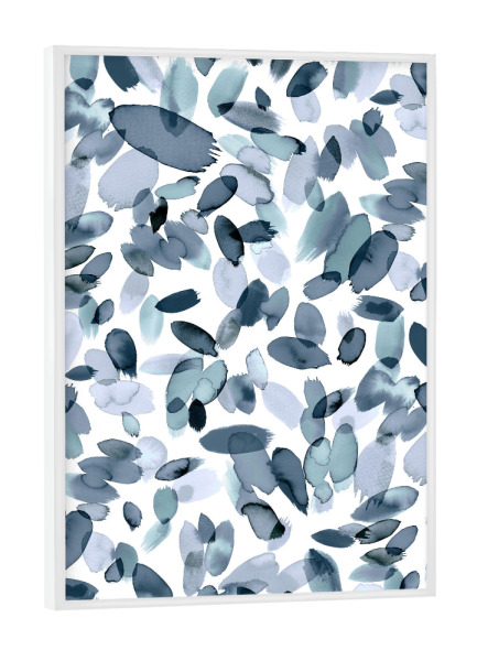 Poster mit weißem Rahmen "Watercolor Petal Stains Gray" artboxONE - Floral,Abstrakt,Männer