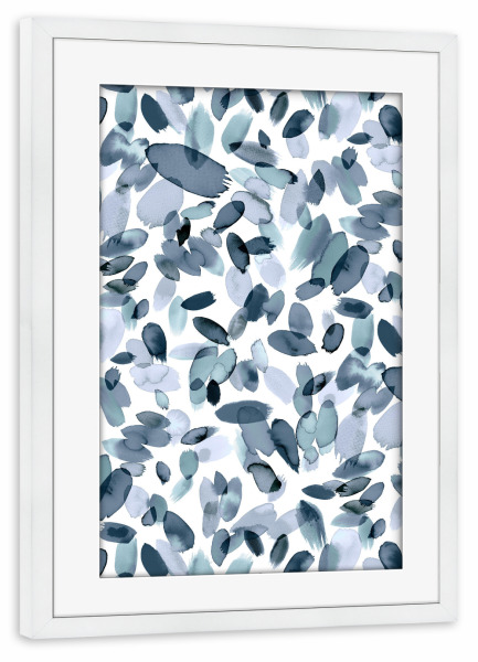 Poster mit Rahmen weiß "Watercolor Petal Stains Gray" artboxONE - Floral,Abstrakt,Männer