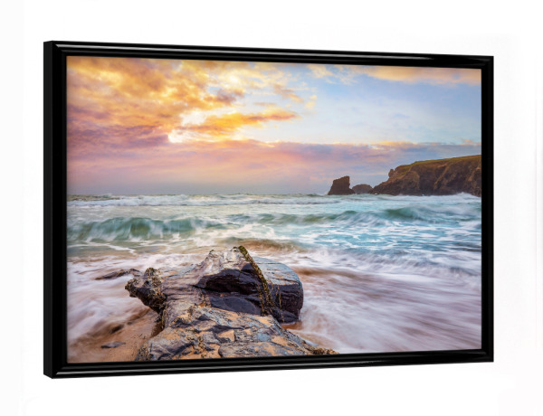 Poster mit schwarzem Rahmen "Porthcothan Bay" artboxONE - Natur,Reise,Reise / Strand und Meer