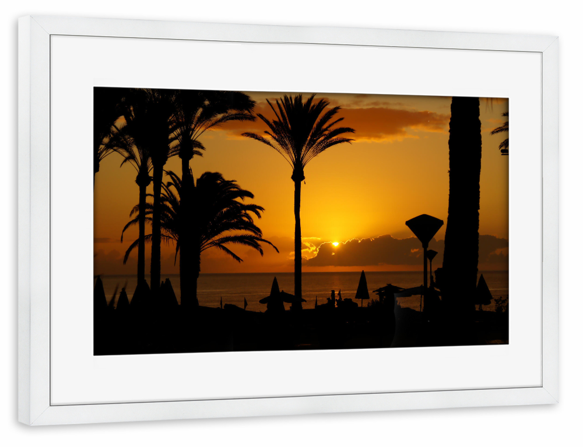 Poster mit Rahmen weiß "Sonnenaufgang auf Fuerteventura" artboxONE - Städte,Reise,Reise / Strand und Meer,Reise / Länder,Städte / Weitere