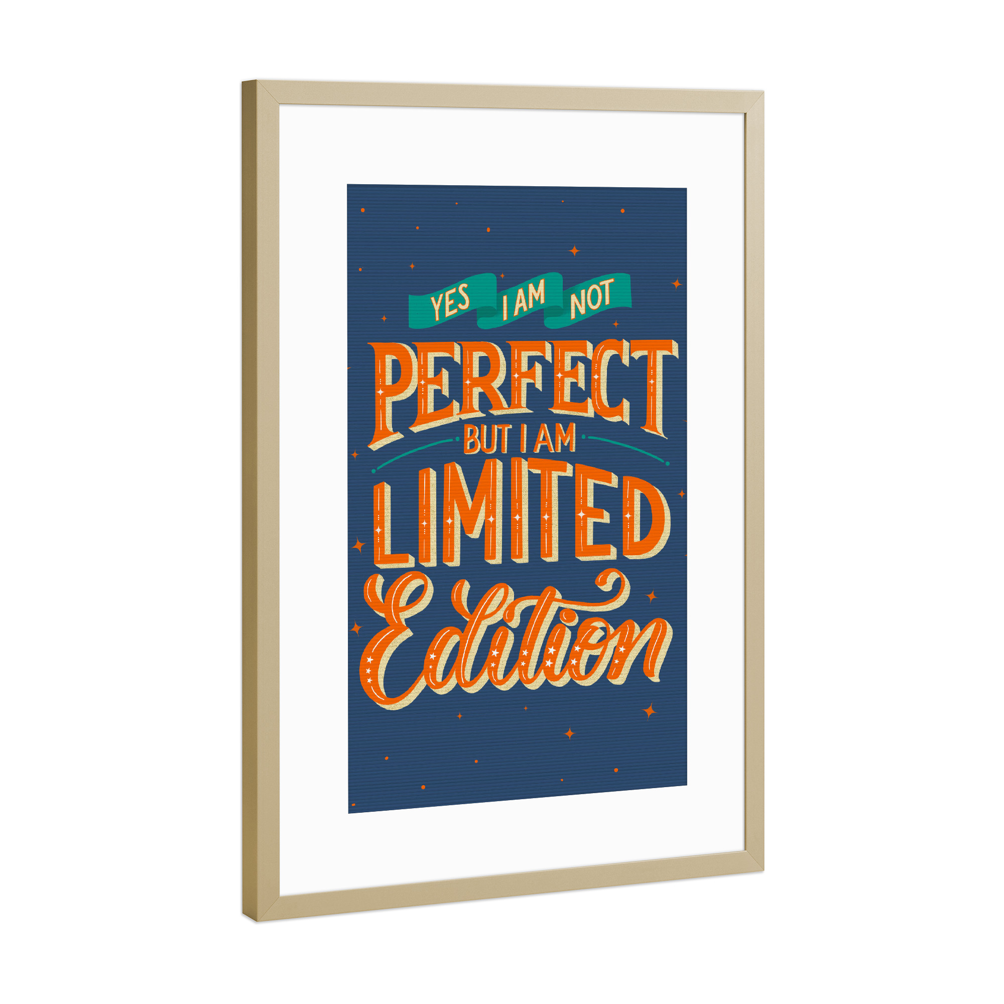 Poster mit Rahmen Gold "Limited Edition" artboxONE - Typografie,Lustig
