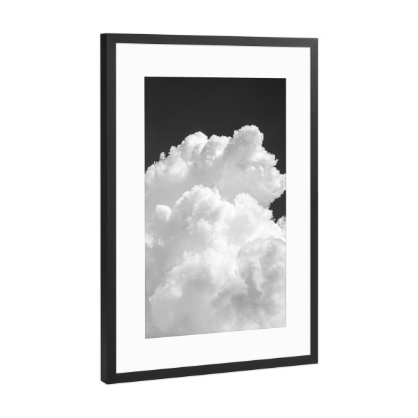 Poster mit Rahmen Schwarz (Metallic) "White Cloud" artboxONE - Natur,Schwarzweiß