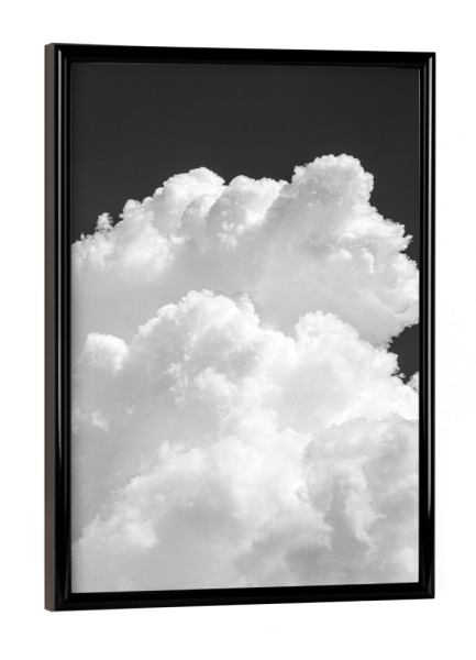 Poster mit schwarzem Rahmen "White Cloud" artboxONE - Natur,Schwarzweiß - Photography,Nature,Sky,Cloud,Natur,Wolken,Himmel,Schwarzweiß,Blackandwhite