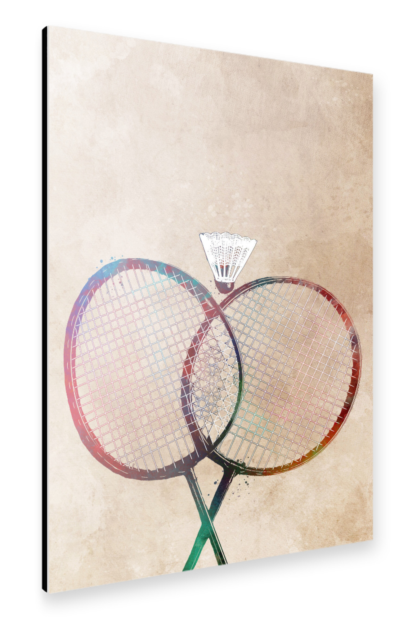 Alu-Dibond "Badminton sport art" 30x20 cm artboxONE