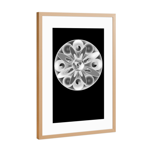 Poster mit Rahmen Kupfer "Orna black-white" artboxONE - Architektur,Geometrie