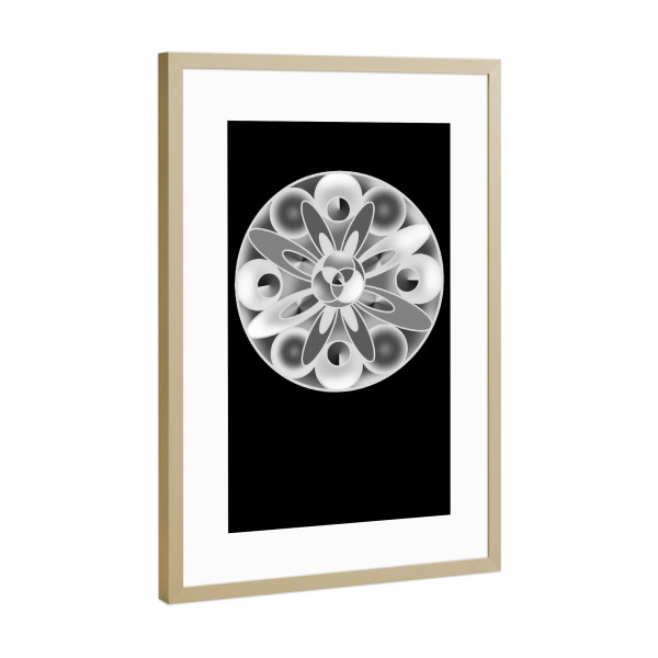 Poster mit Rahmen Gold "Orna black-white" artboxONE - Architektur,Geometrie