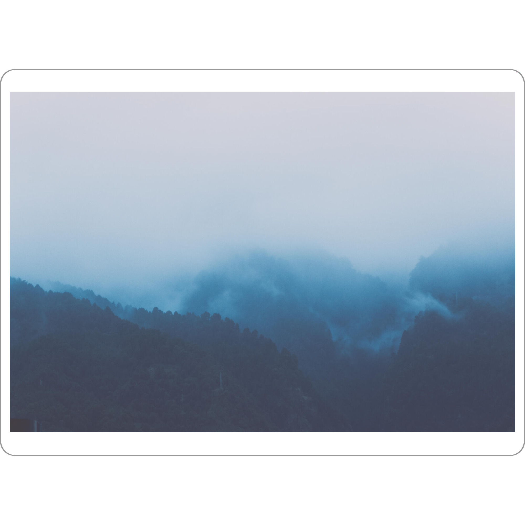 Tischset "Nebel Wald" artboxONE - Natur - Wald,Nebel,Neblig,Abends,Mystisch,Bergig,Schwarz,Blau,Natur,Forest,Fog,Weiß,Verwunschen,Bäume,Dunst
