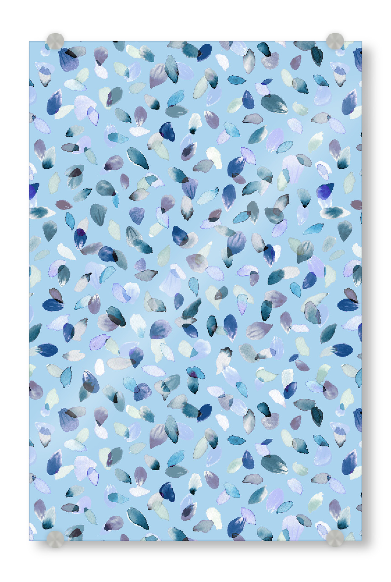 Acrylglasbild "Watercolor Flower Petals Blue" artboxONE - Natur,Liebe