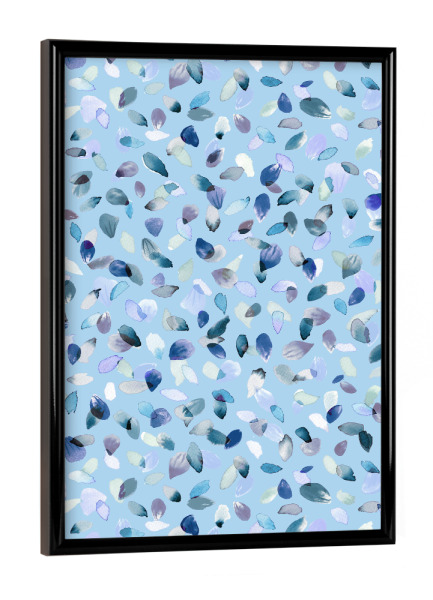 Poster mit schwarzem Rahmen "Watercolor Flower Petals Blue" artboxONE - Natur,Liebe