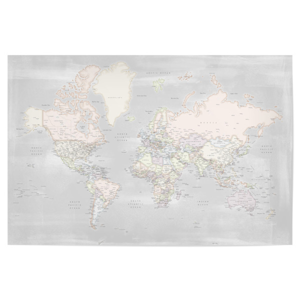 Poster 30x20 cm "Distressed pastel world map Maeli" artboxONE - Reise,Kartografie