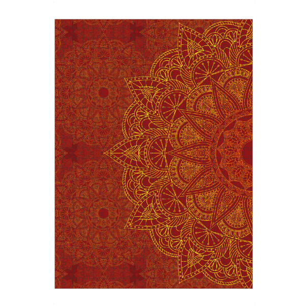 artboxONE Puzzle "Mandala Red & Gold" artboxONE - Abstrakt,Geometrie - Mandala,Yoga,Boho,Arabic,Indian,Ethnic,Red,Gold,Abstract,Vector