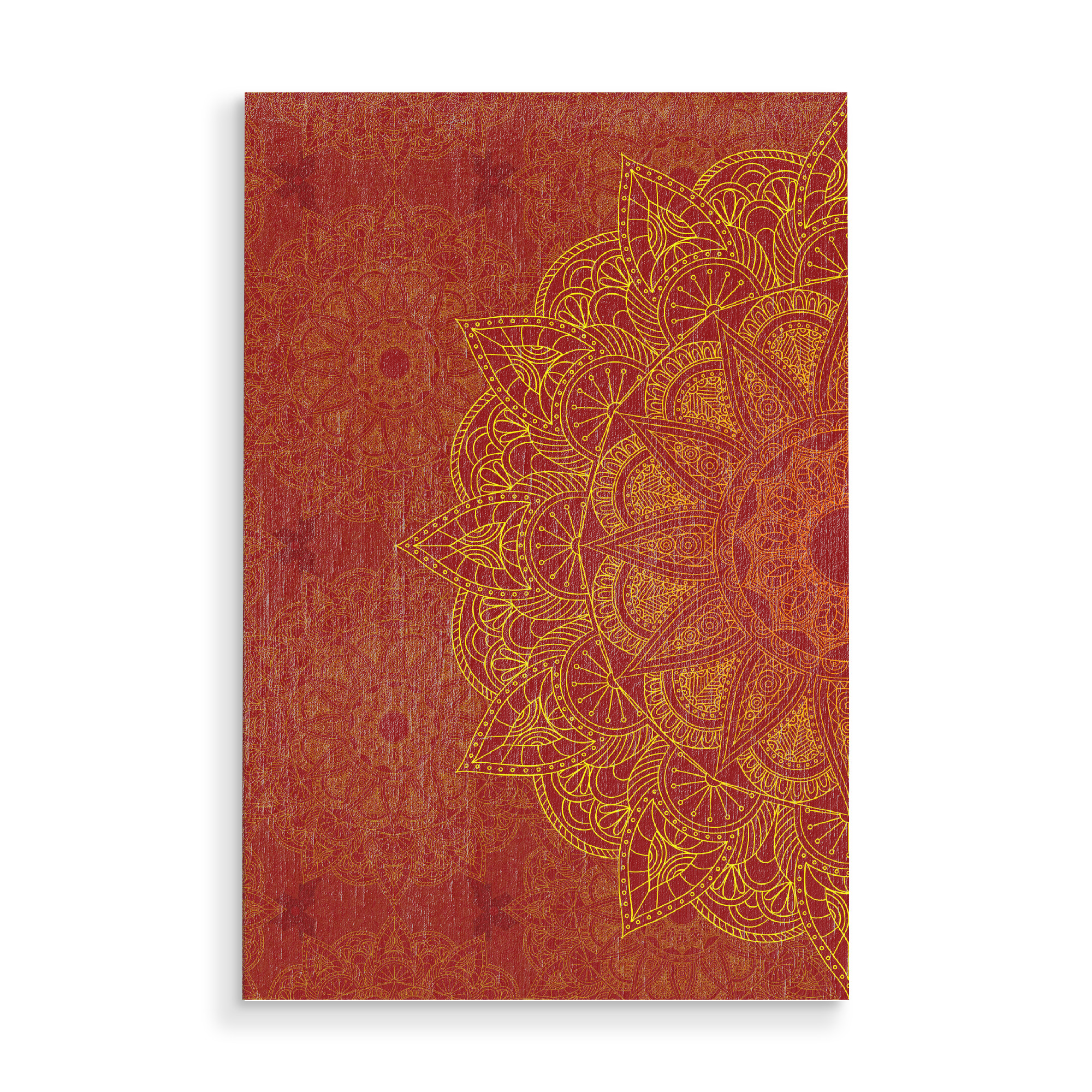 Holzbild "Mandala Red & Gold" artboxONE - Abstrakt,Geometrie - Mandala,Yoga,Boho,Arabic,Indian,Ethnic,Red,Gold,Abstract,Vector