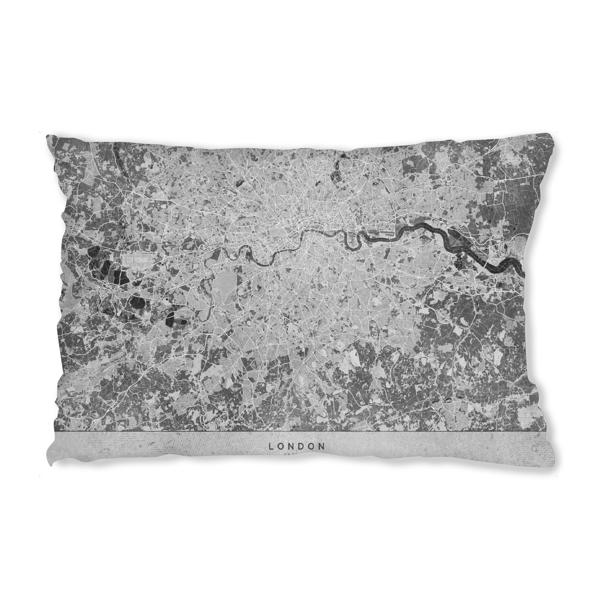 Design-Kissen "Gray vintage map of London" artboxONE - Schwarzweiß,Kartografie