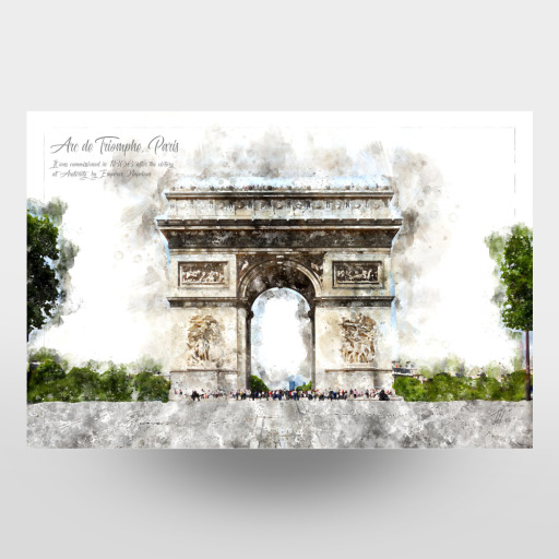 Triumphbogen Paris Aquarell