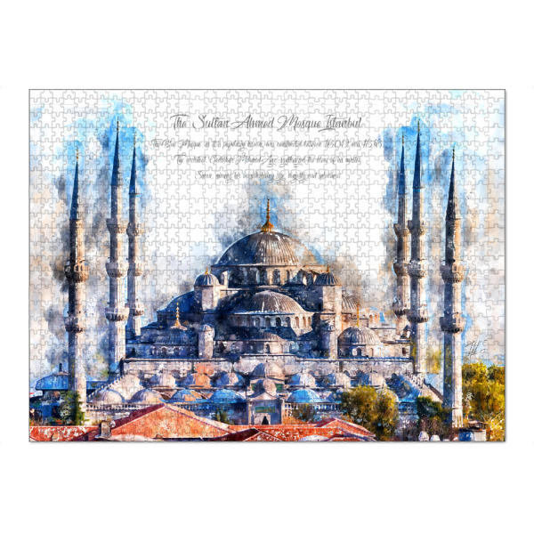 Puzzle Ravensburger "Istanbul Blaue Moschee Aquarell" artboxONE - Architektur,Reise / Länder,Städte / Istanbul