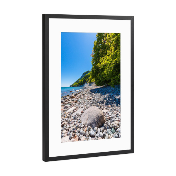 Poster mit Rahmen Schwarz (Metallic) "Steine und Bäume" artboxONE - Natur,Reise,Reise / Strand und Meer