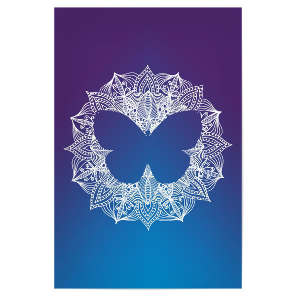 Poster "Schmetterling Mandala Kreis" artboxONE - Tiere,Abstrakt