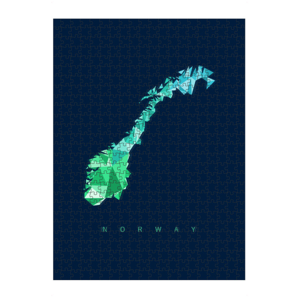 Puzzle Ravensburger "Norwegen Karte im Polygonstil" artboxONE - Natur,Reise,Reise / Länder,Kartografie