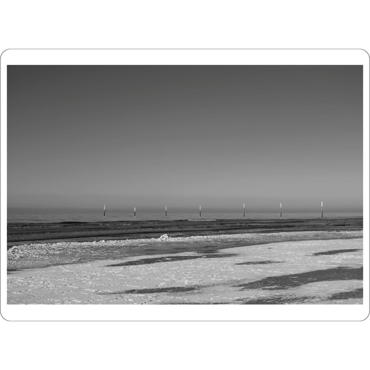 Tischset "Snow&Sand" artboxONE - Natur,Schwarzweiß - Strand,Sand,Waves,Sea,Meer,Blackandwhite,Snow,Landscape,Nature,Schnee,Beach,Landschaft,Seascape