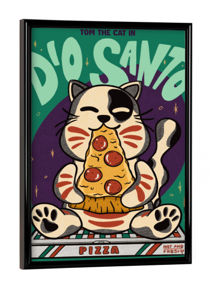 Poster mit schwarzem Rahmen "Dio Santo" artboxONE - Tiere,Essen & Trinken,Lustig