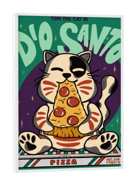 Poster mit weißem Rahmen "Dio Santo" artboxONE - Tiere,Essen & Trinken,Lustig