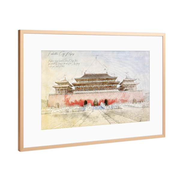 Poster mit Rahmen Kupfer "Forbidden City, Beijing" artboxONE - Architektur,Reise / Asien,Städte / Weitere