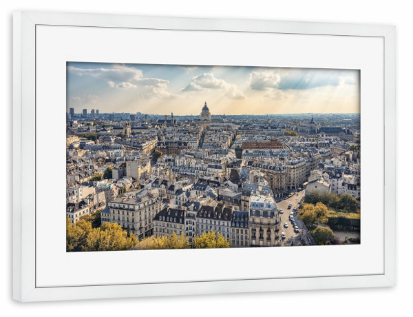 Poster mit Rahmen weiß "From Paris with love" artboxONE - Städte,Reise,Architektur,Städte / Paris,Reise / Länder