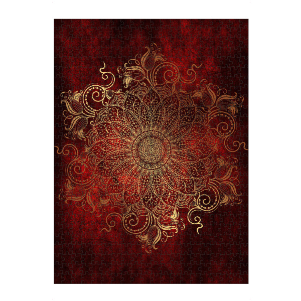 Puzzle Ravensburger "Mandala Fire" artboxONE - Abstrakt - Mandala,Yoga,Boho,Indian,Indi,Arabic,Fire,Gold,Vector - Bild mandala