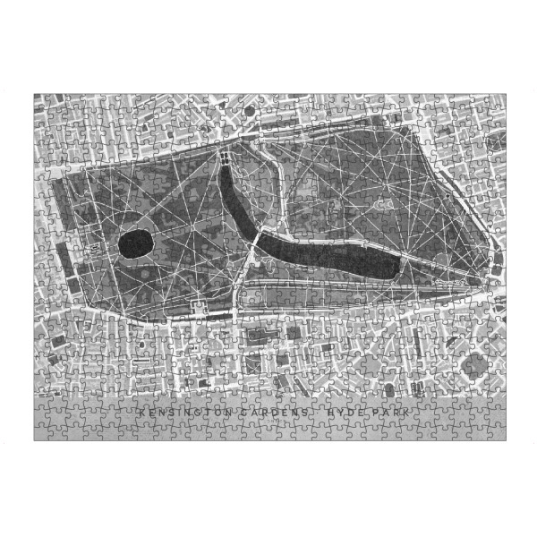 Puzzle Ravensburger "Grey map of Kensington Gardens" artboxONE - Kartografie
