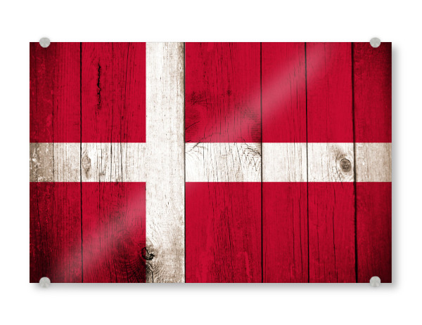 Acrylglasbild "Denmark Vintage Flag" artboxONE - Reise,Städte / København,Reise / Länder