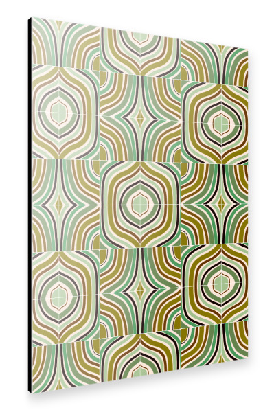 Alu-Dibond "Jade Retro Rainbow Tiles" 30x20 cm artboxONE