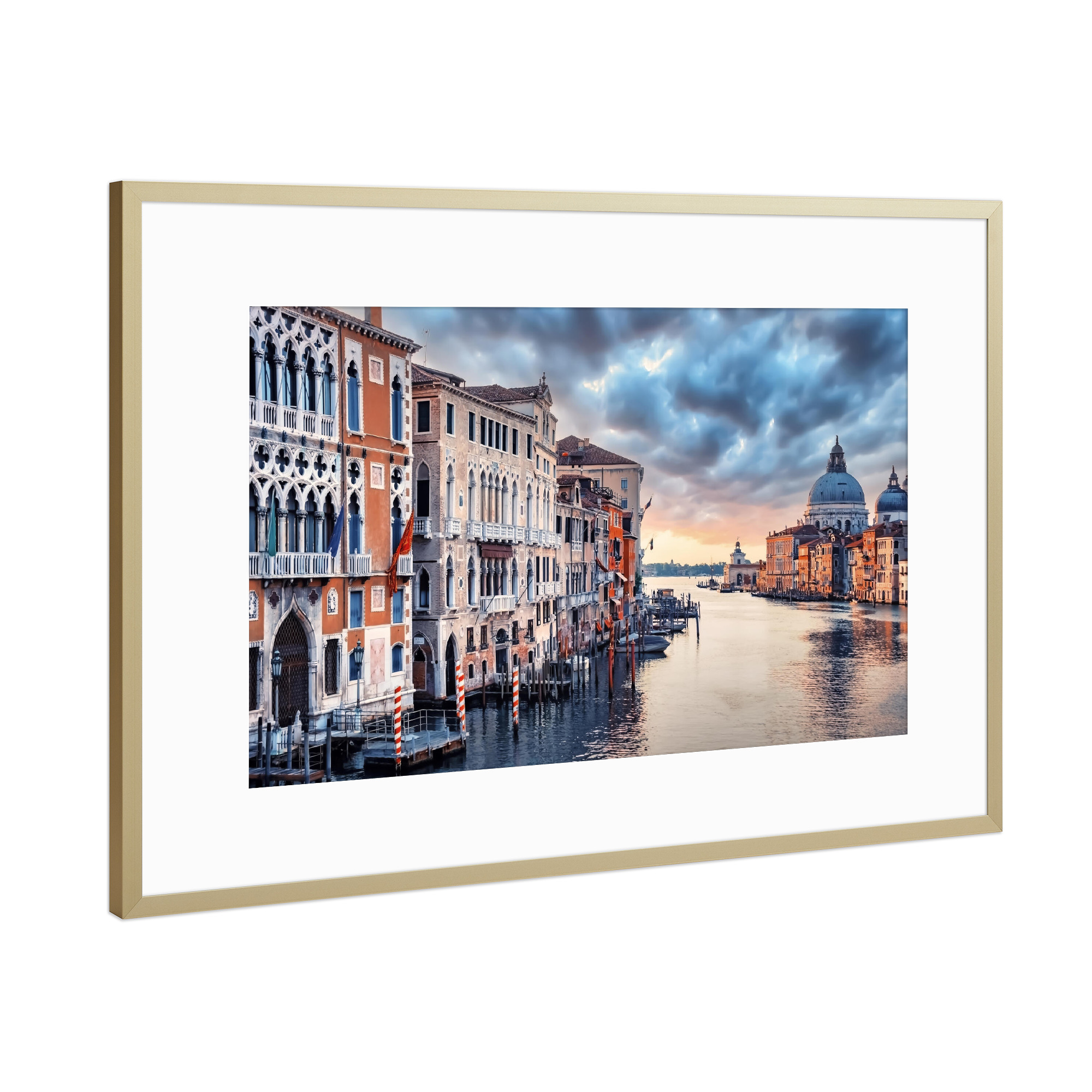 Poster mit Rahmen Gold "Follow the light" artboxONE - Städte,Reise,Architektur,Städte / Venedig,Reise / Länder