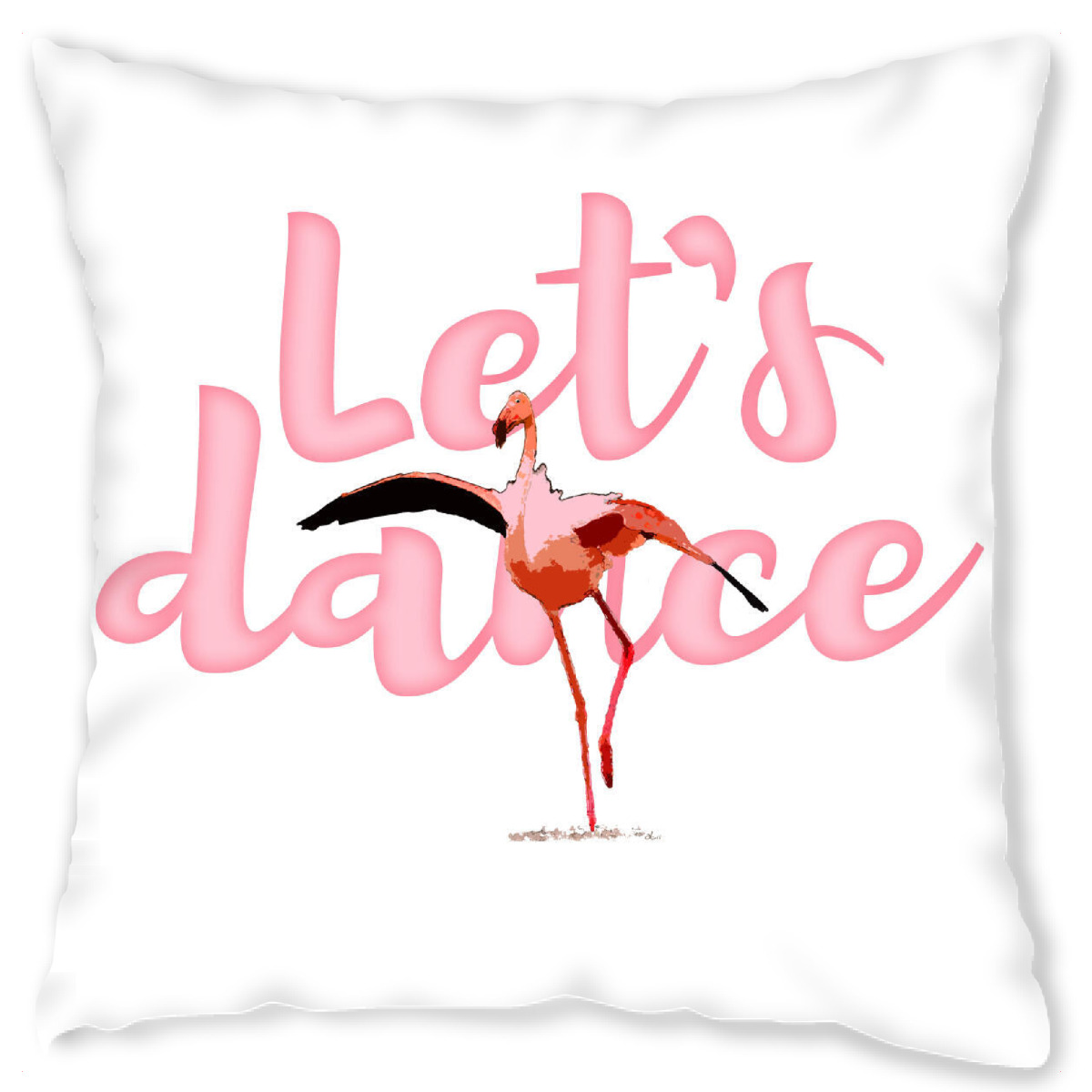 Design-Kissen "Lets Dance" artboxONE - Typografie,Tiere,Musik - Tanzen,Dance,Flamingo,Typo,Typografie,Typography,Fun,Tier,Animal,Boho