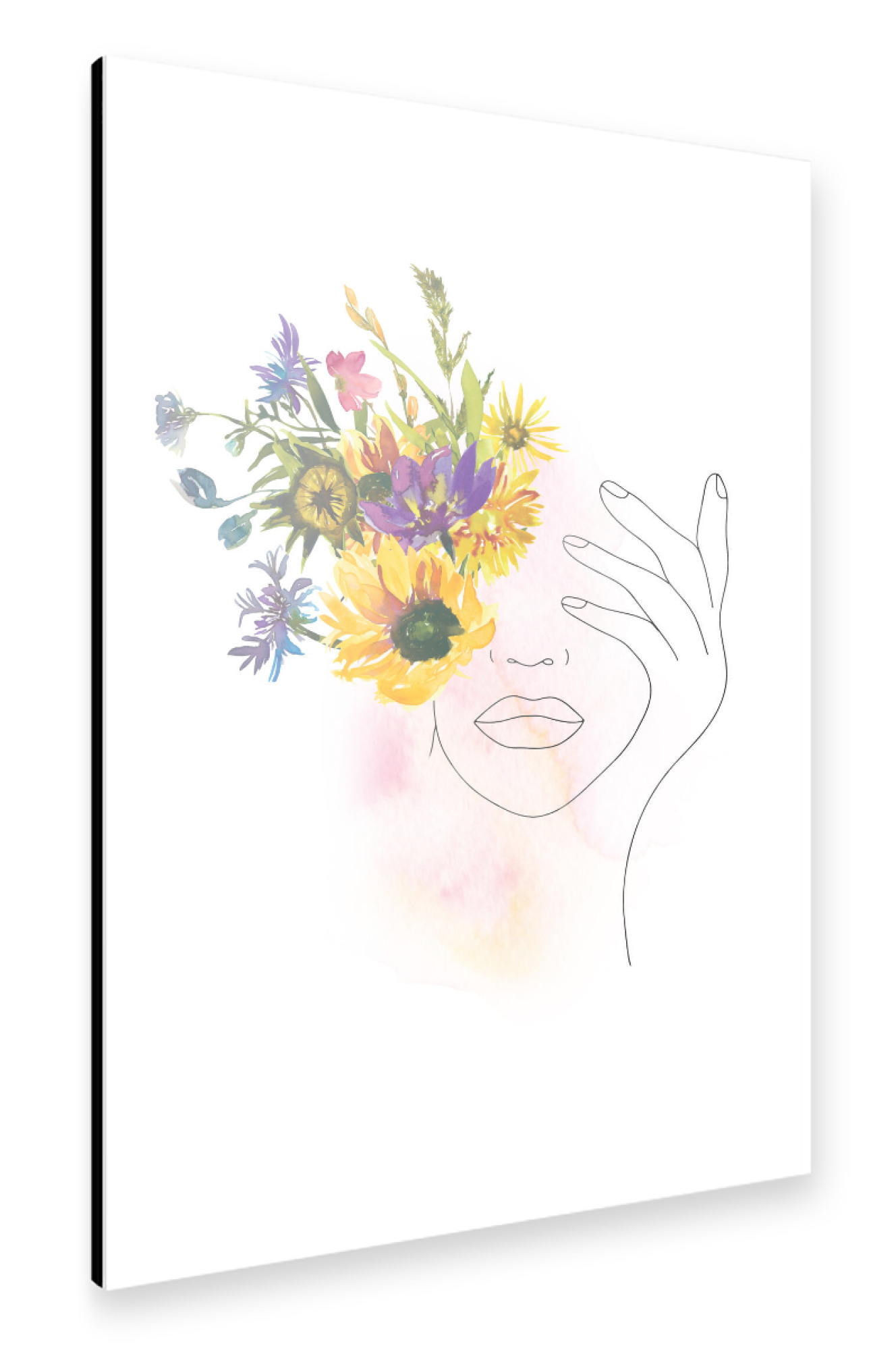 Alu-Dibond "Girl with Flowers" 75x50 cm artboxONE