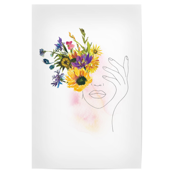 Poster 30x20 cm "Girl with Flowers" artboxONE - Menschen