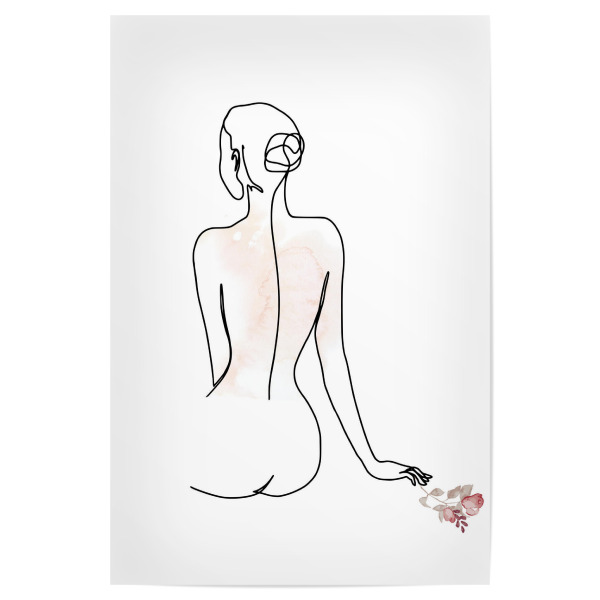 Poster "Woman with Flowers" artboxONE - Floral,Menschen