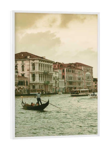 Poster mit weißem Rahmen "Venice Gondolier" artboxONE - Städte,Reise,Städte / Venedig
