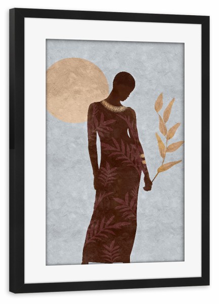 Poster mit Rahmen schwarz "Dune Woman" artboxONE - Abstrakt,Menschen,Geometrie