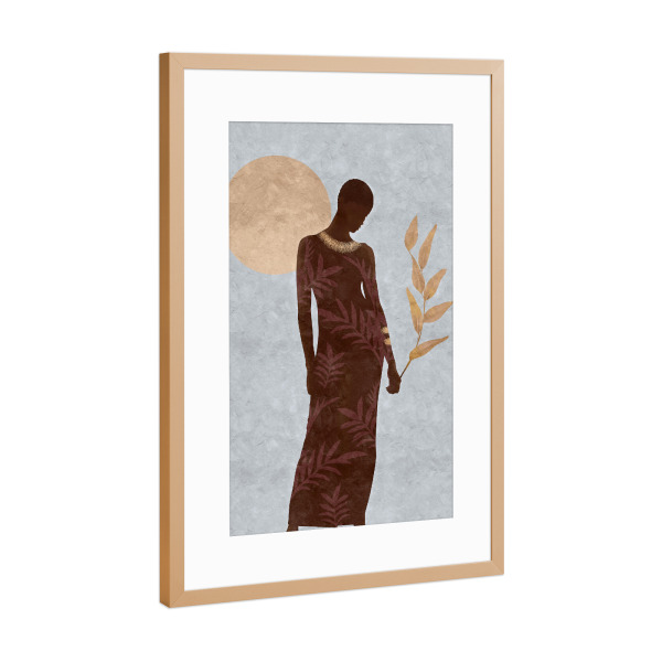 Poster mit Rahmen Kupfer "Dune Woman" artboxONE - Abstrakt,Menschen,Geometrie