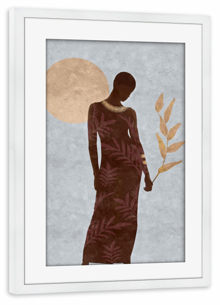 Poster mit Rahmen weiß "Dune Woman" artboxONE - Abstrakt,Menschen,Geometrie