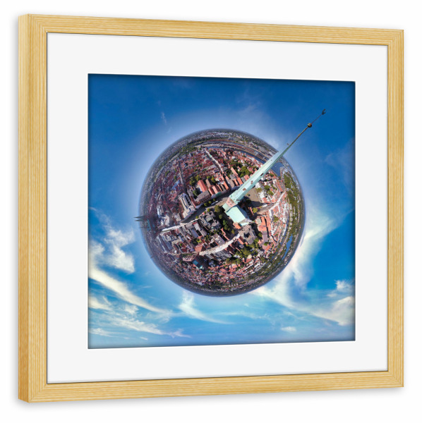 Poster mit Rahmen kiefer "St. Jakobi-Kirche in Lübeck" artboxONE - Städte,Architektur