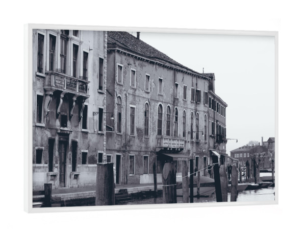 Poster mit weißem Rahmen "Murano Black and White" artboxONE - Reise,Schwarzweiß,Architektur,Städte / Venedig