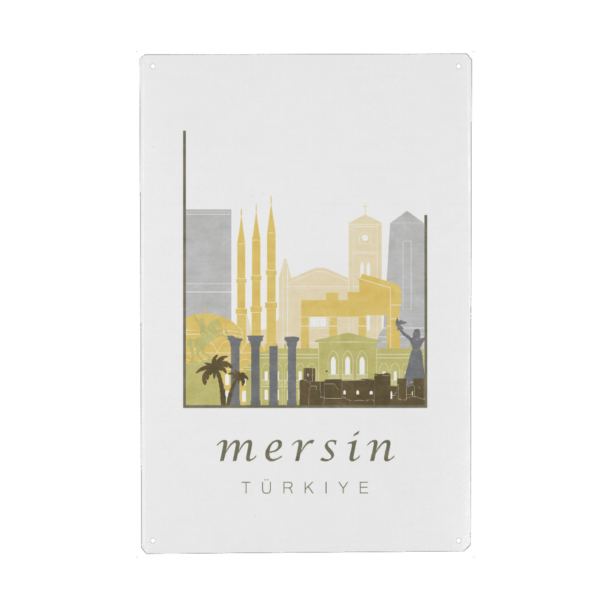 Holzbild "Mersin skyline desert" artboxONE - Städte,Reise,Architektur,Kartografie