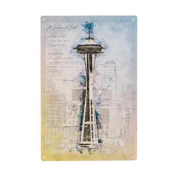 Holzbild "Space Needle, Seattle" artboxONE - Reise,Architektur,Städte / Weitere