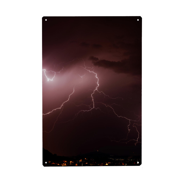 Metall Poster "Purple lighning" artboxONE - Natur