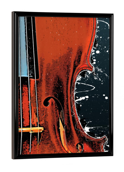 Poster mit schwarzem Rahmen "Violin music art cartoon" artboxONE - Musik - Violin,Violinist,Music,Instrument,Notataio,String,Geige,Musik